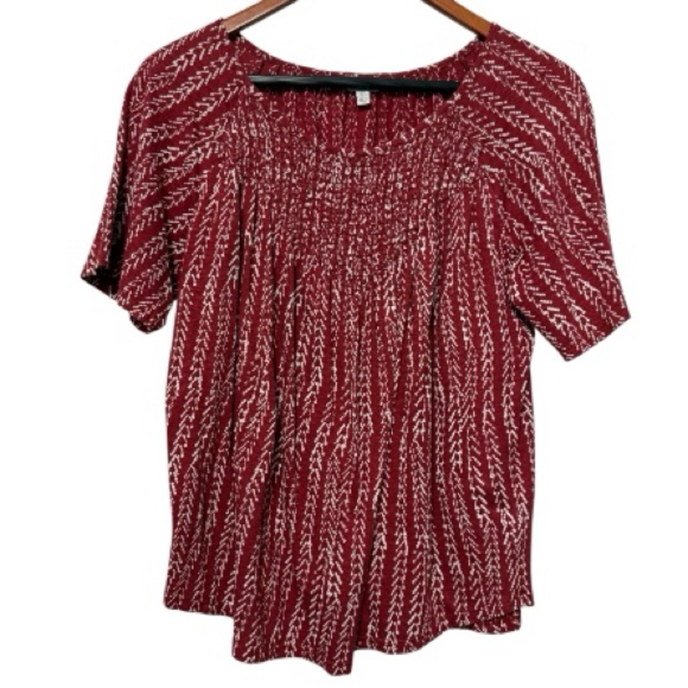 Lucky Brand Boho Geometric Print Tee Shirt Top Blouse Women’s Size Small Aztec